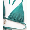 image:imageSUUKSESS Women Sexy High Waisted Bikini Sets Halter String 2 Piece SwimsuitsShiny Green