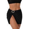 image:imageSUUKSESS Women Twist High Waisted Bikini Set Metal Cover Up 3 Piece Swimsuits206 Black