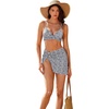 image:imageSUUKSESS Women Twist High Waisted Bikini Set Metal Cover Up 3 Piece Swimsuits206 Black Plaid