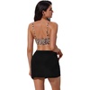 image:imageSUUKSESS Women Twist High Waisted Bikini Set Metal Cover Up 3 Piece Swimsuits206 Leopard Black