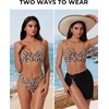 image:imageSUUKSESS Women Twist High Waisted Bikini Set Metal Cover Up 3 Piece Swimsuits206 Leopard Black