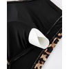 image:imageSUUKSESS Women Twist High Waisted Bikini Set Metal Cover Up 3 Piece Swimsuits206 Leopard Black