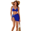 image:imageSUUKSESS Women Twist High Waisted Bikini Set Metal Cover Up 3 Piece Swimsuits206 Royal Blue