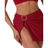 image:imageSUUKSESS Women Twist High Waisted Bikini Set Metal Cover Up 3 Piece Swimsuits206 Wine Red