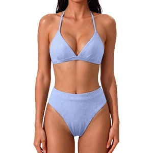 image:imageSUUKSESS Women High Waisted High Cut Bikini Set Sexy Triangle Two Piece SwimsuitsLight Blue