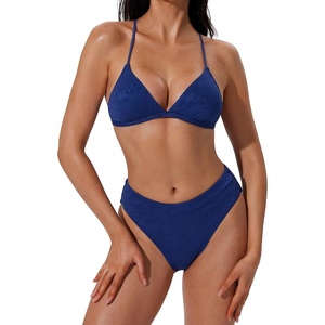 image:imageSUUKSESS Women High Waisted High Cut Bikini Set Sexy Triangle Two Piece SwimsuitsRoyal Blue