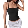 image:imageSUUKSESS Women Cotton Double Layer Bra Cami Summer Going Out Sleeveless TopsBlack