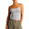 image:imageSUUKSESS Women Cotton Double Layer Bra Cami Summer Going Out Sleeveless TopsFlower Grey