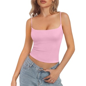 image:imageSUUKSESS Women Cotton Double Layer Bra Cami Summer Going Out Sleeveless TopsLight Pink