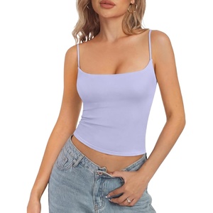 image:imageSUUKSESS Women Cotton Double Layer Bra Cami Summer Going Out Sleeveless TopsLight Purple