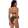 image:imageSUUKSESS Women Bandeau High Waisted Bikini Set Cheeky High Cut 2 Piece Swimsuits198 Beige Brown