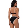image:imageSUUKSESS Women Bandeau High Waisted Bikini Set Cheeky High Cut 2 Piece Swimsuits198 Black White