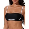 image:imageSUUKSESS Women Bandeau High Waisted Bikini Set Cheeky High Cut 2 Piece Swimsuits198 Black White