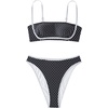 image:imageSUUKSESS Women Bandeau High Waisted Bikini Set Cheeky High Cut 2 Piece Swimsuits198 Black White Polka Dots