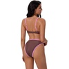 image:imageSUUKSESS Women Bandeau High Waisted Bikini Set Cheeky High Cut 2 Piece Swimsuits198 Brown Polka Dots
