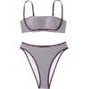 image:imageSUUKSESS Women Bandeau High Waisted Bikini Set Cheeky High Cut 2 Piece Swimsuits198 Brown Striped