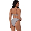 image:imageSUUKSESS Women Bandeau High Waisted Bikini Set Cheeky High Cut 2 Piece Swimsuits198 Brown Striped