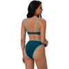 image:imageSUUKSESS Women Bandeau High Waisted Bikini Set Cheeky High Cut 2 Piece Swimsuits198 Green Blue