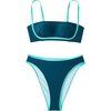 image:imageSUUKSESS Women Bandeau High Waisted Bikini Set Cheeky High Cut 2 Piece Swimsuits198 Green Blue