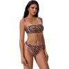 image:imageSUUKSESS Women Bandeau High Waisted Bikini Set Cheeky High Cut 2 Piece Swimsuits198 Leopard Pink