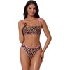 image:imageSUUKSESS Women Bandeau High Waisted Bikini Set Cheeky High Cut 2 Piece Swimsuits198 Leopard Pink