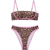 image:imageSUUKSESS Women Bandeau High Waisted Bikini Set Cheeky High Cut 2 Piece Swimsuits198 Leopard Pink