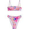 image:imageSUUKSESS Women Bandeau High Waisted Bikini Set Cheeky High Cut 2 Piece Swimsuits198 Pink Floral