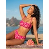 image:imageSUUKSESS Women Bandeau High Waisted Bikini Set Cheeky High Cut 2 Piece Swimsuits198 Pink Yellow Floral