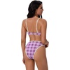 image:imageSUUKSESS Women Bandeau High Waisted Bikini Set Cheeky High Cut 2 Piece Swimsuits198 Purple Plaid