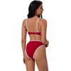 image:imageSUUKSESS Women Bandeau High Waisted Bikini Set Cheeky High Cut 2 Piece Swimsuits198 Red White