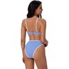 image:imageSUUKSESS Women Bandeau High Waisted Bikini Set Cheeky High Cut 2 Piece Swimsuits198 Sky Blue
