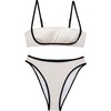 image:imageSUUKSESS Women Bandeau High Waisted Bikini Set Cheeky High Cut 2 Piece Swimsuits198 White Black