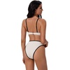 image:imageSUUKSESS Women Bandeau High Waisted Bikini Set Cheeky High Cut 2 Piece Swimsuits198 White Black