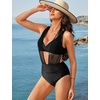 image:imageSUUKSESS Women 2 Piece Bikini Set High Waisted Tummy Control SwimsuitsBlack