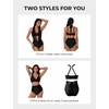 image:imageSUUKSESS Women 2 Piece Bikini Set High Waisted Tummy Control SwimsuitsBlack