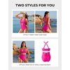 image:imageSUUKSESS Women 2 Piece Bikini Set High Waisted Tummy Control SwimsuitsHot Pink