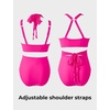 image:imageSUUKSESS Women 2 Piece Bikini Set High Waisted Tummy Control SwimsuitsHot Pink