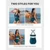 image:imageSUUKSESS Women 2 Piece Bikini Set High Waisted Tummy Control SwimsuitsPeacock Blue