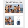 image:imageSUUKSESS Women 2 Piece Bikini Set High Waisted Tummy Control SwimsuitsStripe Blue