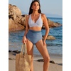 image:imageSUUKSESS Women 2 Piece Bikini Set High Waisted Tummy Control SwimsuitsStripe Blue