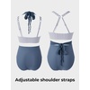 image:imageSUUKSESS Women 2 Piece Bikini Set High Waisted Tummy Control SwimsuitsStripe Blue