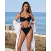 image:imageSUUKSESS Women High Waisted Underwire Bikini Set Cheeky High Cut 2 Piece Swimsuit216 Black