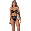 image:imageSUUKSESS Women High Waisted Underwire Bikini Set Cheeky High Cut 2 Piece Swimsuit216 Black White Polka Dot