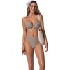 image:imageSUUKSESS Women High Waisted Underwire Bikini Set Cheeky High Cut 2 Piece Swimsuit216 Brown Color Block