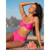 image:imageSUUKSESS Women High Waisted Underwire Bikini Set Cheeky High Cut 2 Piece Swimsuit216 Hot Pink