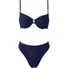 image:imageSUUKSESS Women High Waisted Underwire Bikini Set Cheeky High Cut 2 Piece Swimsuit216 Navy Blue