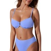 image:imageSUUKSESS Women High Waisted Underwire Bikini Set Cheeky High Cut 2 Piece Swimsuit216 Sky Blue