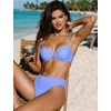 image:imageSUUKSESS Women High Waisted Underwire Bikini Set Cheeky High Cut 2 Piece Swimsuit216 Sky Blue
