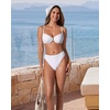 image:imageSUUKSESS Women High Waisted Underwire Bikini Set Cheeky High Cut 2 Piece Swimsuit216 White