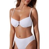 image:imageSUUKSESS Women High Waisted Underwire Bikini Set Cheeky High Cut 2 Piece Swimsuit216 White